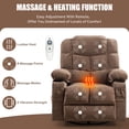 thumbnail image 4 of Sesslife Swivel Rocker Recliner Chair with Heat and Vibration Massage, Manual Fabric Lounge Chair with Side Pockets, 2 Cup Holders, USB Charge Port, Single Sofa Chair for Bedroom Theater, Brown, 4 of 8