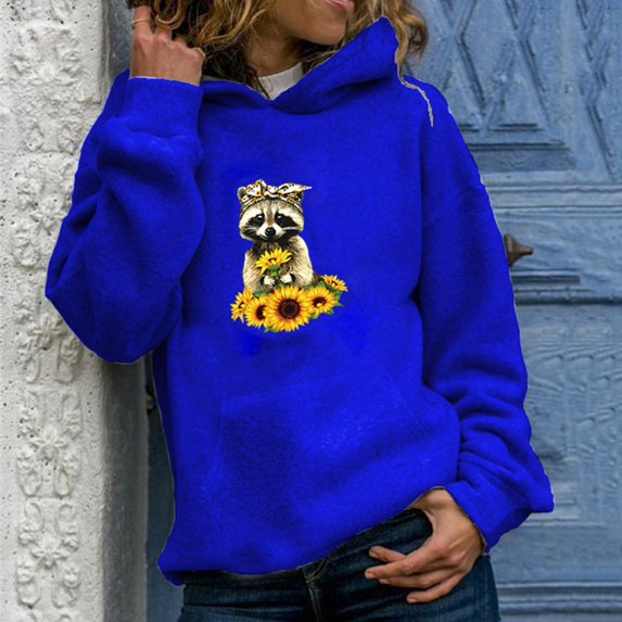 Tejiojio Womens Fall Clearance casual hoodie pullover women's animal print sweatshirt long sleeve sweat