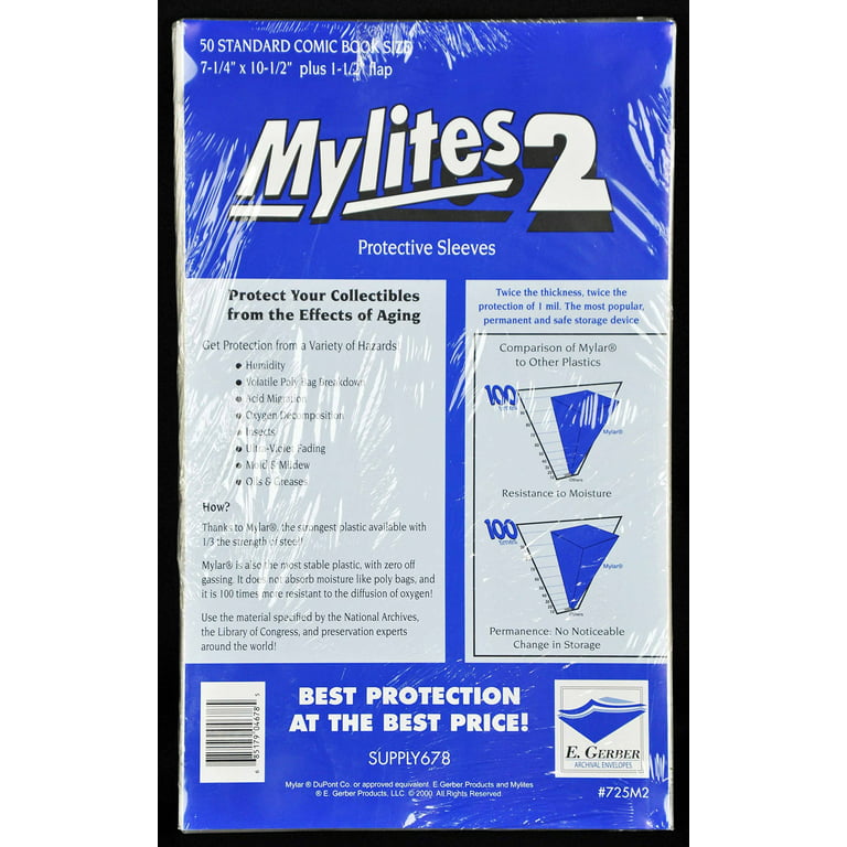 What COMIC BOOK BAGS & BOARDS do I use? Mylar & Polypropylene - GERBER  MYLITE 2's & COMICARE 