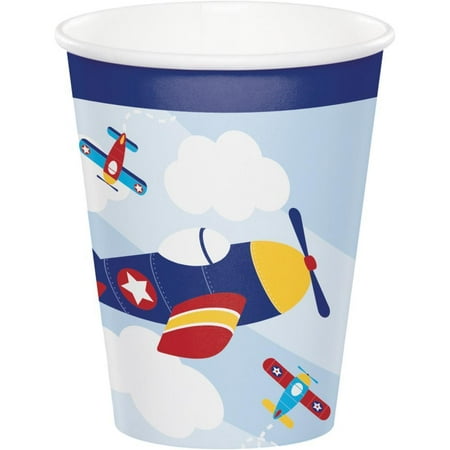 Creative Converting Lil' Flyer Airplane Hot/Cold Paper Cups 9 Oz., 8