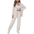 thumbnail image 1 of Birdeem Cardigan à Manches 3/4 pour Femmes, Ensemble Haut+pantalon Décontracté, 1 of 4