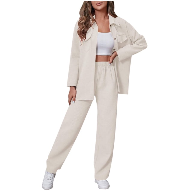 Birdeem Cardigan à Manches 3/4 pour Femmes, Ensemble Haut+pantalon Décontracté