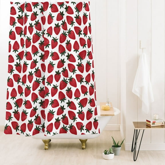 Society6 Avenie Spring Garden Strawberries Shower Curtain 71" x 74"