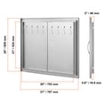 thumbnail image 6 of KFFKFF Barbecue Access Portal, 31W x 24H Inch Twin Exterior Cuisine Gateway, Stainless Steel Inset Passage, Dual Layer Vertical Entryway with Grips and Hangers, for Barbecue Nook, Grill Spot, 6 of 9