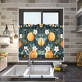 thumbnail image 4 of Yayeee Kitchen Curtains Tier Pair Light Filtering 27"x36" Rod Pocket Short Cafe Window Panel, Green Oranges, 4 of 7