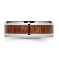 thumbnail image 3 of Chisel Stainless Steel Polished Red/Orange Koa Wood Enameled 8mm Band, 3 of 7