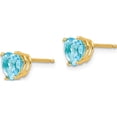 thumbnail image 2 of 14K Yellow Gold 6mm Heart Blue Topaz Earrings (6 X 6) Made In United States xe98bt, 2 of 5