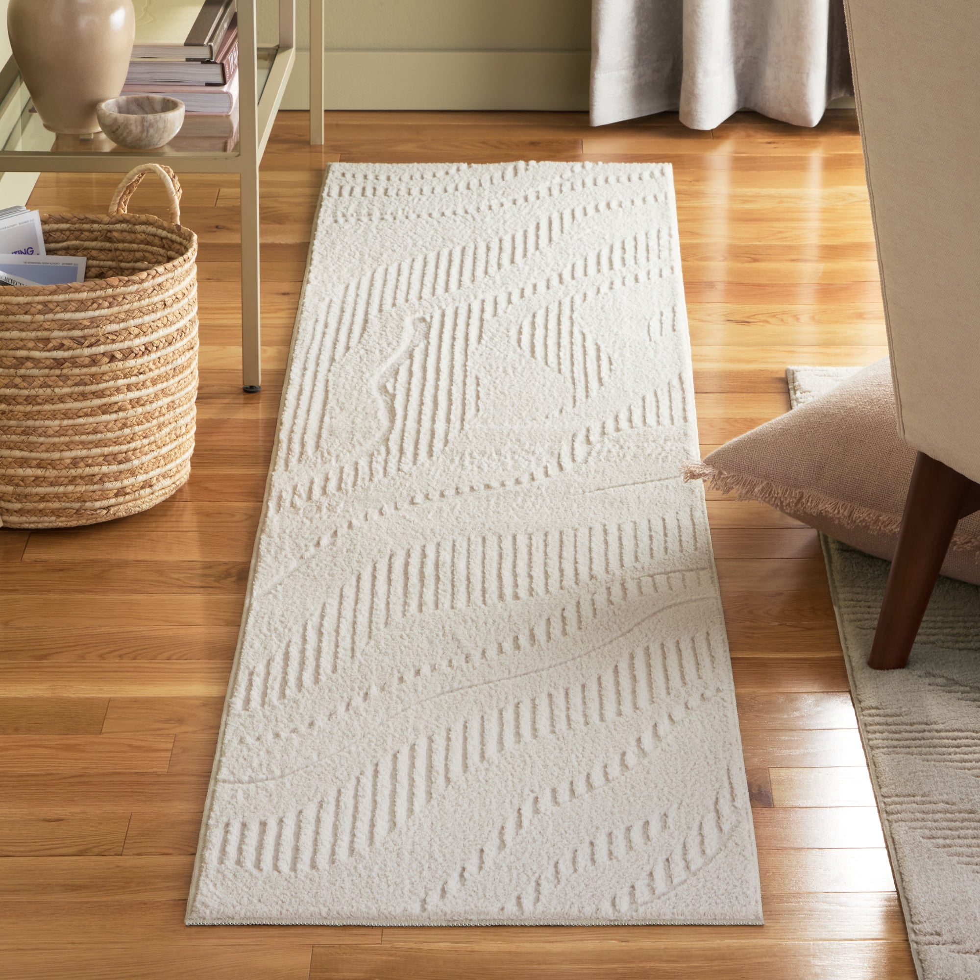 TOWN & COUNTRY EVERYDAY Lane Painterly Wave Soft Felt Everwash®, Machine Washable Area Rug with Non-Slip Backing, Modern Rug, Taupe, 1'7"x7'2"