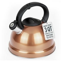 Luminuxe Whistling Tea Kettle, 3qt Stainless Steel Stove Top Kettle with Cool-Touch Handle, Durable, Fast Boil Tea Pot for Gas or Electric Stove