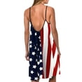 thumbnail image 3 of Seyurigaoka 4th of July Beach Dress for Women American Flag Stars Stripes Print Sleeveless A Line Ruffle Dresses Summer Loose Cami Dress, 3 of 5