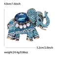 thumbnail image 3 of Blusa con forma de broche vintage con diseño de elefante exótico y diamantes de imitación, 3 of 3