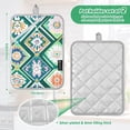 thumbnail image 6 of Yayeee Pot Holders Kitchen Heat Resistant with Pockets 7"x9.8" Cotton Oven Cooking Hot Pads, Green Geometric Flowers, 6 of 7