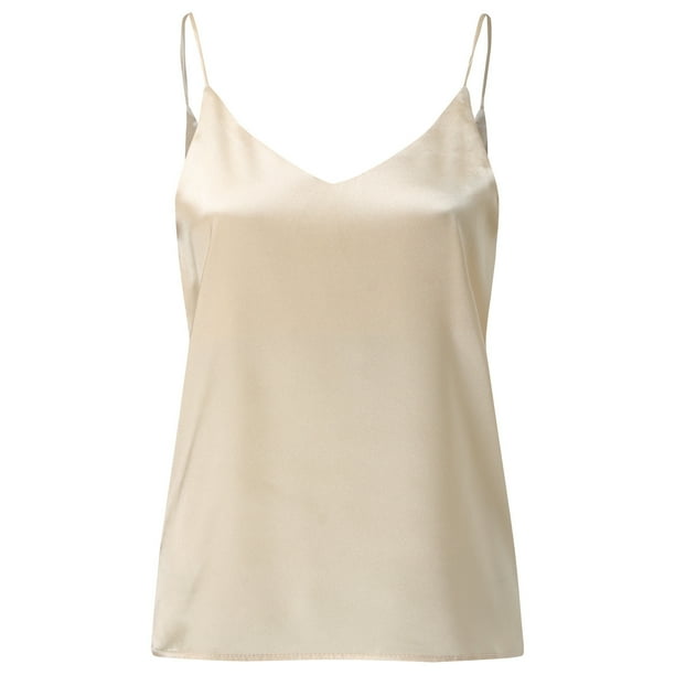 Pxiakgy Women's Silk Satin Camisole Cowl Neck Tank Top Cami Silky