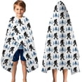 thumbnail image 3 of White Bigfoot and Pine Tree Pattern Hooded Bath Towel，50"x30" for Ages 3 To 12 Kids, Quick Dry Lightweight Soft Microfiber Hood Beach Towel Cover Up for Kids, 3 of 7