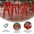 thumbnail image 6 of Flash Furniture Declan Commercial Indoor/Outdoor Bar Top Table, 30" Round All Weather Brown Poly Resin Top with Red Steel base, 6 of 11