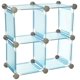 thumbnail image 1 of Organize It All Juego de 4 cubos de almacenamiento de conexión translúcidos - Azul Organize It All 014982159946, 1 of 1