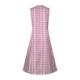 thumbnail image 6 of Jacenvly New Dresses for Women 2024 Casual Women'S Fashion Sleeveless V-Neck Button Striped Print Pocket Maxi Dress Satiny Soft Long Dresses for Women Pink, 6 of 6