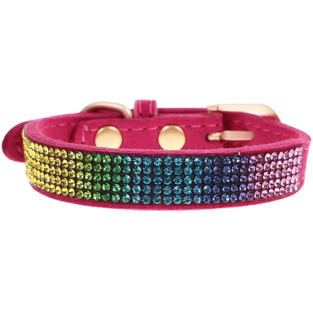 Greenadscape Collar Para Mascotas Ajustable Con Incrustaciones De Diamantes De Imitación Color Rosa Para Perros Y