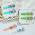 thumbnail image 4 of Lerpwige French Tips Press on Toenails Fashionable Short Square Toe Nail Stick on Colorful False Toe Nails for Women and Girls, 4 of 15