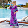 thumbnail image 5 of Miss Lavish London Plus size Kaftan Dresses for Women Beach Cover up Caftans Moo Moos Women Swimwear Cover up Purple XL, 5 of 6