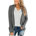 thumbnail image 2 of IROINNID Women's Cardigan Open Front Jacket Solid Color Long Sleeve Casual Ladies Cardigan Coat Outerwear, Gray, 2 of 9