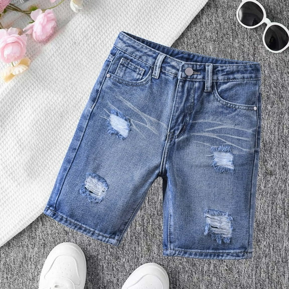 Boys Denim Shorts,Casual Loose Denim Shorts with Pocket Boys' Fashion Kids 5-6 Years Boy Clothes