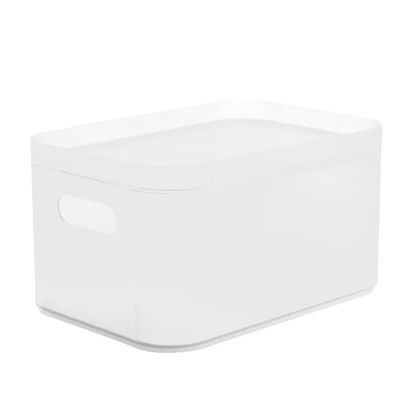 Plastic Frosted Compartment Storage Box with Lid Office Container