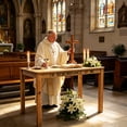 thumbnail image 2 of FixtureDisplays® 45 X 28 X 29" Wood Church Holy Communion Table Easy Assemble Video 11464, 2 of 12