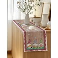 thumbnail image 5 of Table Runner 72 Inches Long for Kitchen Dining, Gnomes Easter Dresser Scarf Farmhouse, Dining Table Decorations for Wedding/Parties, Eggs Tulips Spring Floral Retro Art Wooden 14 x 72 In, 5 of 8