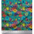 thumbnail image 1 of Soimoi Poly Georgette Fabric Colorful Flowers Clip Art Fabric Prints by Yard 42 Inch Wide, 1 of 3