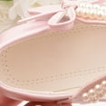 thumbnail image 6 of LNMQLPDBS Little Girls Shoes Solid Color Ballet Flats Single Shoes Breathable Lightweight Low Heels Flower Girl Dressy Shoes with Bow Cute Princess Shoes Kids Girls for Wedding Communion and Daily, 6 of 9