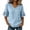 *Blue, variant on VBVC Women's Linen Blend Ruffle Sleeve V Neck Top , Ladies' Side Button Short Sleeve Blouse , Casual Loose Fit Summer Work Tunic For Women,Army Green,S-2XL