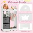 thumbnail image 4 of Resenkos Kids Dress up Storage Costume Closet with Mirror and Toy Bins-White, Kids Toy Storage for Kids, Boys, Girls, Nursery, 4 of 8