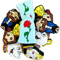 Beauty Silicone Focal Bead Set 12 Pc Mixed Pack Belle Chip Beast Bulk Wholesale Cartoon Movie Characters Keychain Making Kit Beaded Pen Freshie Hanger