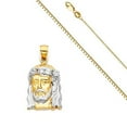 thumbnail image 5 of 14k Two Tone Gold Jesus Face Religious Pendant Charm Box Necklace Chain (Length - 16''), 5 of 5