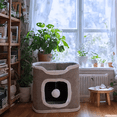 thumbnail image 4 of Small Double Layer Foldable Cube Cat Bed with Plush Hanging Balls, 4 of 6