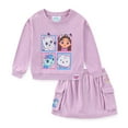 thumbnail image 2 of Dreamworks Gabby's Dollhouse Girls French Terry Sweatshirt and Skort Skirt Set (Girls), 2 Piece Set, Sizes 3T-7, 2 of 9