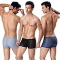 thumbnail image 2 of Baywell 5 Pack Men's Underwear Boxer Briefs Summer Lightweight Mesh Sexy Sheer Breathable Men Panties Ice Silk Comfort Soft Boxer Shorts Plus Size Trunks Underwear for Men, XS-5XL, 2 of 4