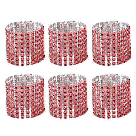 

50pcs Fashion Napkin Ring Handmade Serviette Buckle Holder for Wedding Party Dinner Table Decoration (Red)