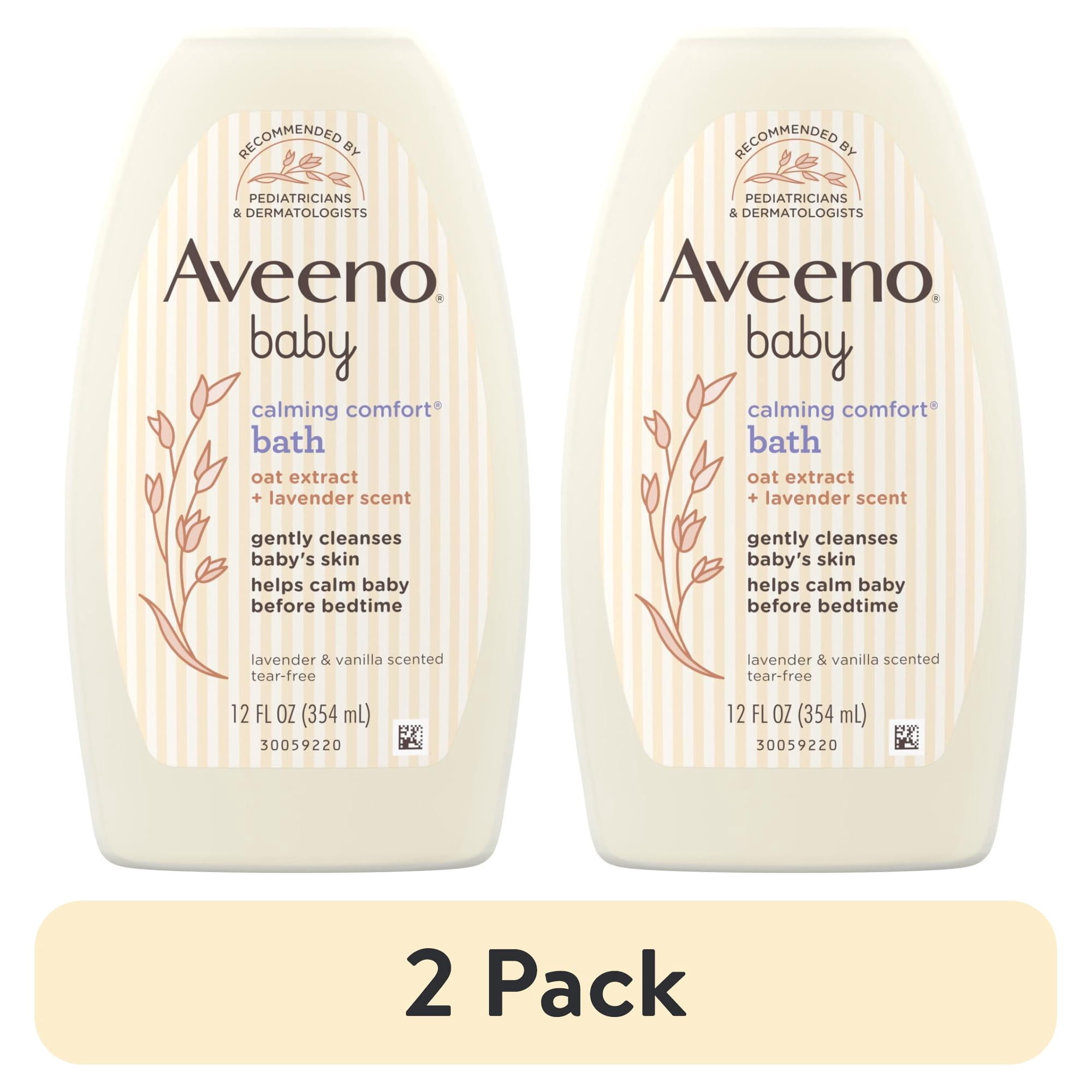 (2 pack) Aveeno Baby Calming Comfort Bath & Wash, Lavender & Vanilla, 12 fl. oz