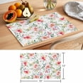 thumbnail image 6 of Pink Flowers Placemats Set of 8 Spring Botanical Floral Leaves Plants Place Mats Indoor Wipeable Table Mats Washable Cloth Dining Table Placemats for Kitchen Holiday Party Home Decor 13x19 Inch, 6 of 9