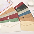 thumbnail image 4 of CIMAXIC Mariage 10 Pcs Enveloppe Dorée Rétro Invitation de Mariage Classique Enveloppe Vierge Enveloppe de Fête en Papier (Marine, Plume),8.66"X4.33"X0.08 Pouces, 4 of 4