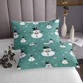 thumbnail image 3 of Cartoon Snowman Quilt Set Cute Coverlet Set,Xmas Snowflake Bedspread Set King,Kawaii Quilted Christmas Decorations, 3 of 3