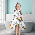 thumbnail image 6 of Cute Hedgehog Apple Hooded Bath Towel，50"x30" for Ages 3 To 12 Kids, Quick Dry Lightweight Soft Microfiber Hood Beach Towel Cover Up for Kids, 6 of 7