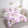 thumbnail image 3 of Manfei Cartoon Santa Claus Bedding Comforter Set 7 Pieces for Girls, Merry Xmas Christmas King Bedding Sets, Hot Pink Geometric Bed Sheets, Ultra Soft Home Decor, 3 of 8