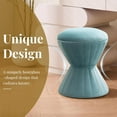 thumbnail image 4 of Multifunction Velvet Ottoman, Upholstered Vanity Stool Chair, Sturdy Round Footstool for Makeup, Living Room, Bedroom, Entryway (Sage), 4 of 14