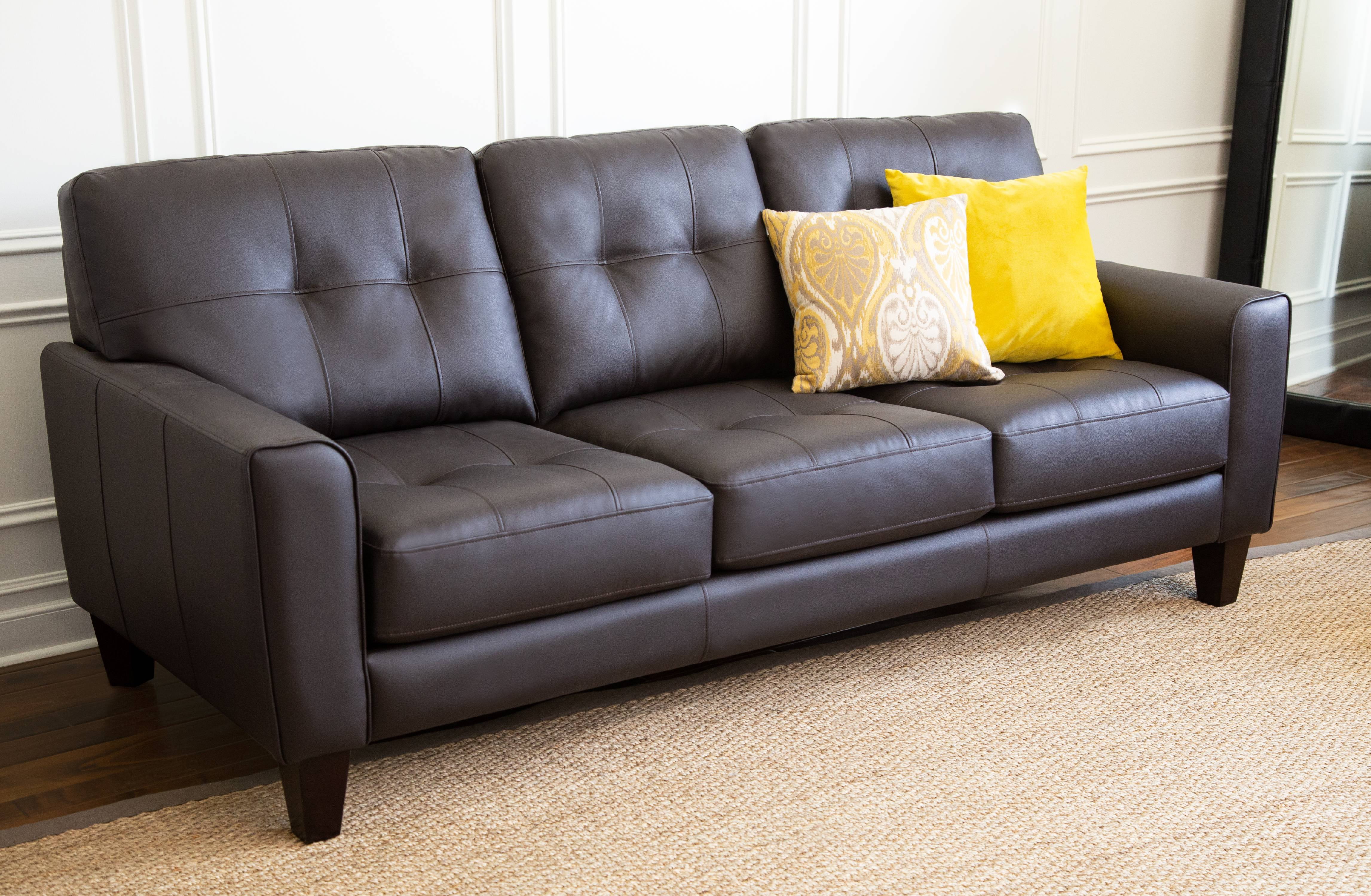 Devon Claire Sabrina Tufted Sofa Brown Walmart Com Devon Claire Sabrina Tufted Sofa Brown Walmart Com