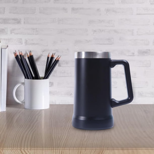 Taza de café de acero inoxidable , vaso de camping al vacío, taza térmica de viaje de doble pared de 24 , para viajes en automóvil de Negro Soledad Taza de café
