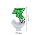thumbnail image 3 of Birthday Candles，Soccer Birthday Decorations，Soccer Cake Topper, Wedding Cakes, Anniversaries, Party Celebrations, Birthday Decorations (Green White), 3 of 6