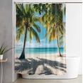 thumbnail image 2 of Shower Curtain, Summer Beach Green Coconut Tree Waterproof Shower Curtain Set with Hooks for Bathroom Showers,Stalls and Bathtubs,60x72In Blue Ocean Waves, 2 of 9